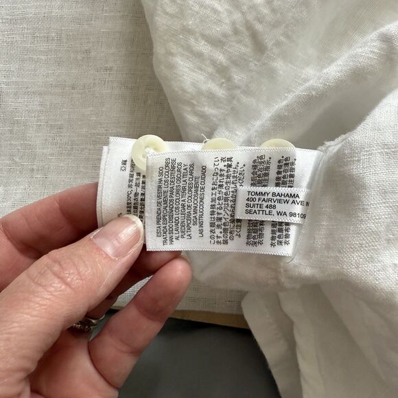 Tommy Bahama 100% Linen Long Sleeve White USA American Flag 1993 Shirt Mens 3XL - Picture 10 of 10
